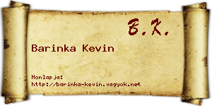 Barinka Kevin névjegykártya